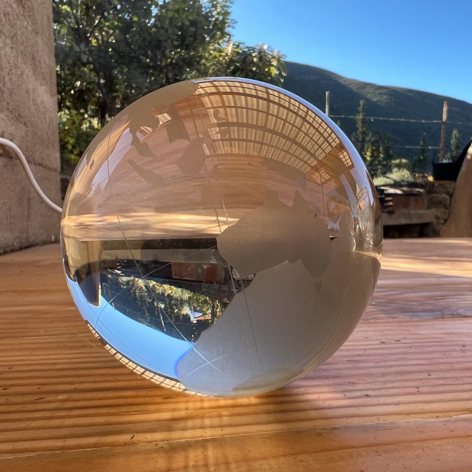 Modernist Crystal Art Glass World Ball Healing Sphere For Sale 5