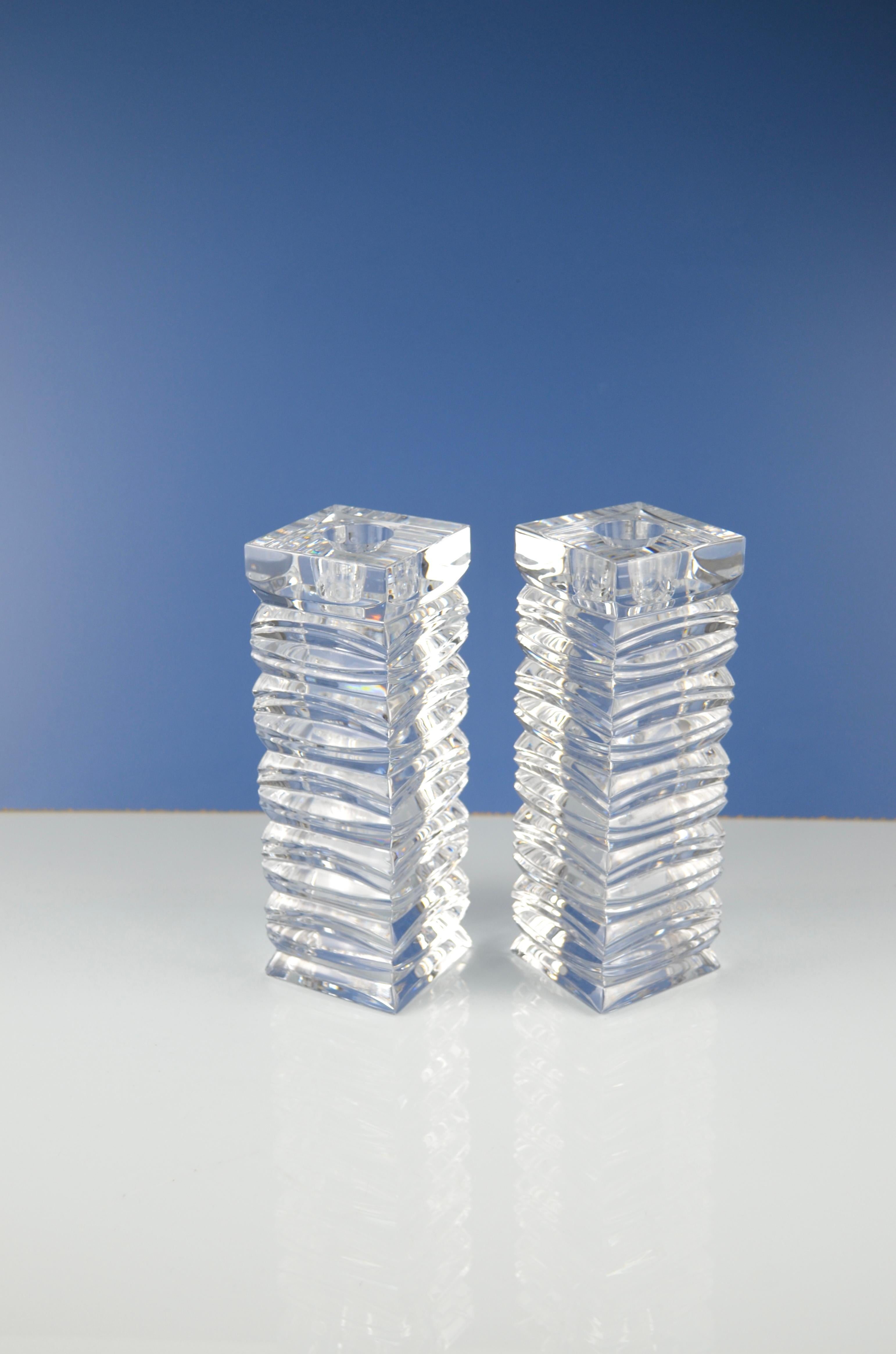 Modernist Crystal Candleholders, Set of 2 For Sale 2