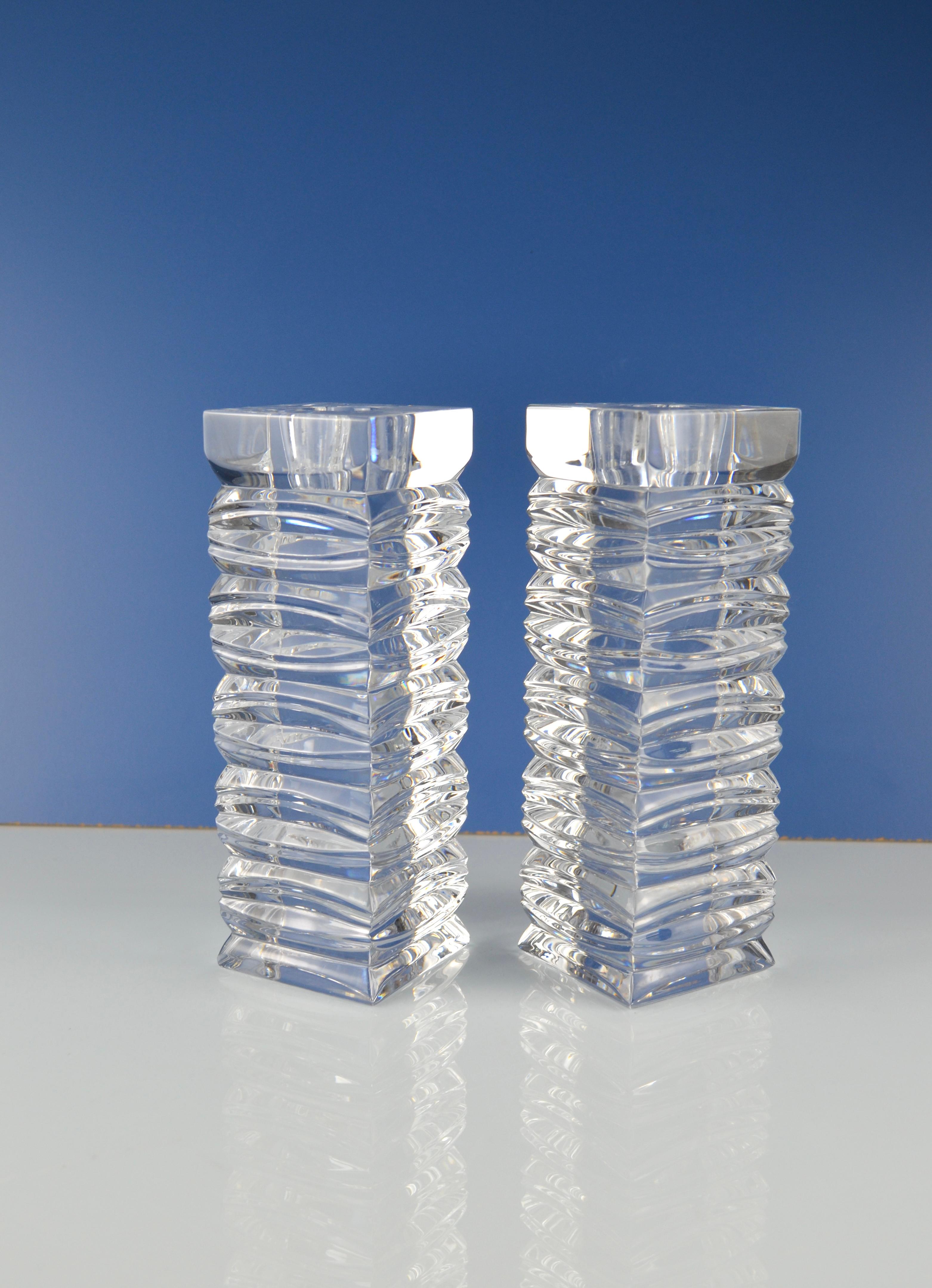 Modernist Crystal Candleholders, Set of 2 For Sale 3