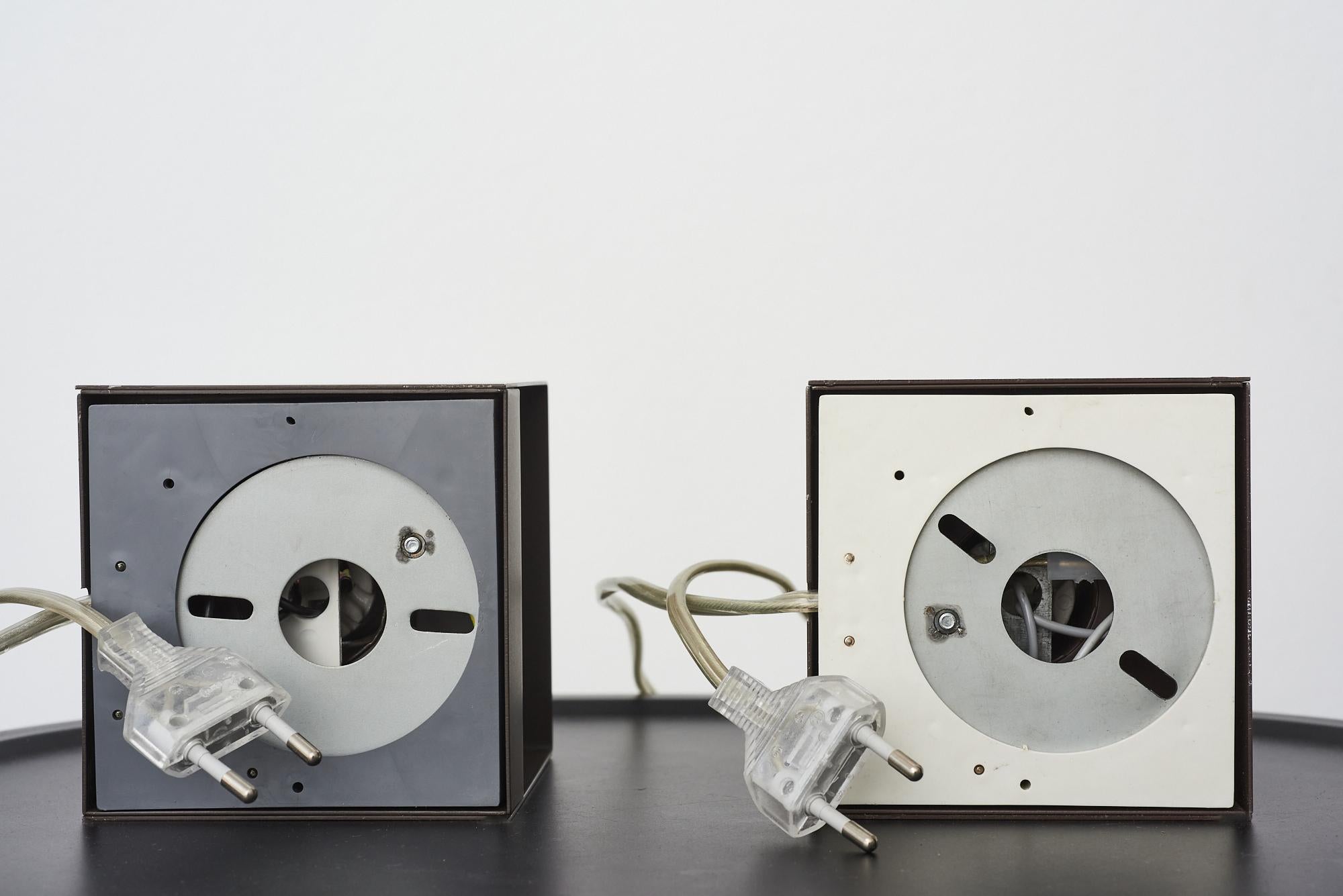 Metal Modernist cube wall lamps by Philips, 1980s For Sale