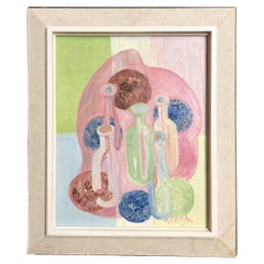 Modernistisches kubistisches Stilleben Öl auf Leinwand von Cor Alons, Niederländer 1950er Jahre, signiert