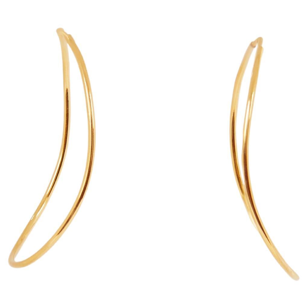 Modernist Curve Hoop Earrings, 18 Carat Gold Plated Recycled Silver  For Sale