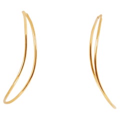 Modernist Curve Hoop Earrings, 18 Carat Gold Plated Recycled Silver 