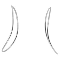 Modernist Curve Hoop Earrings in Recycled Silver