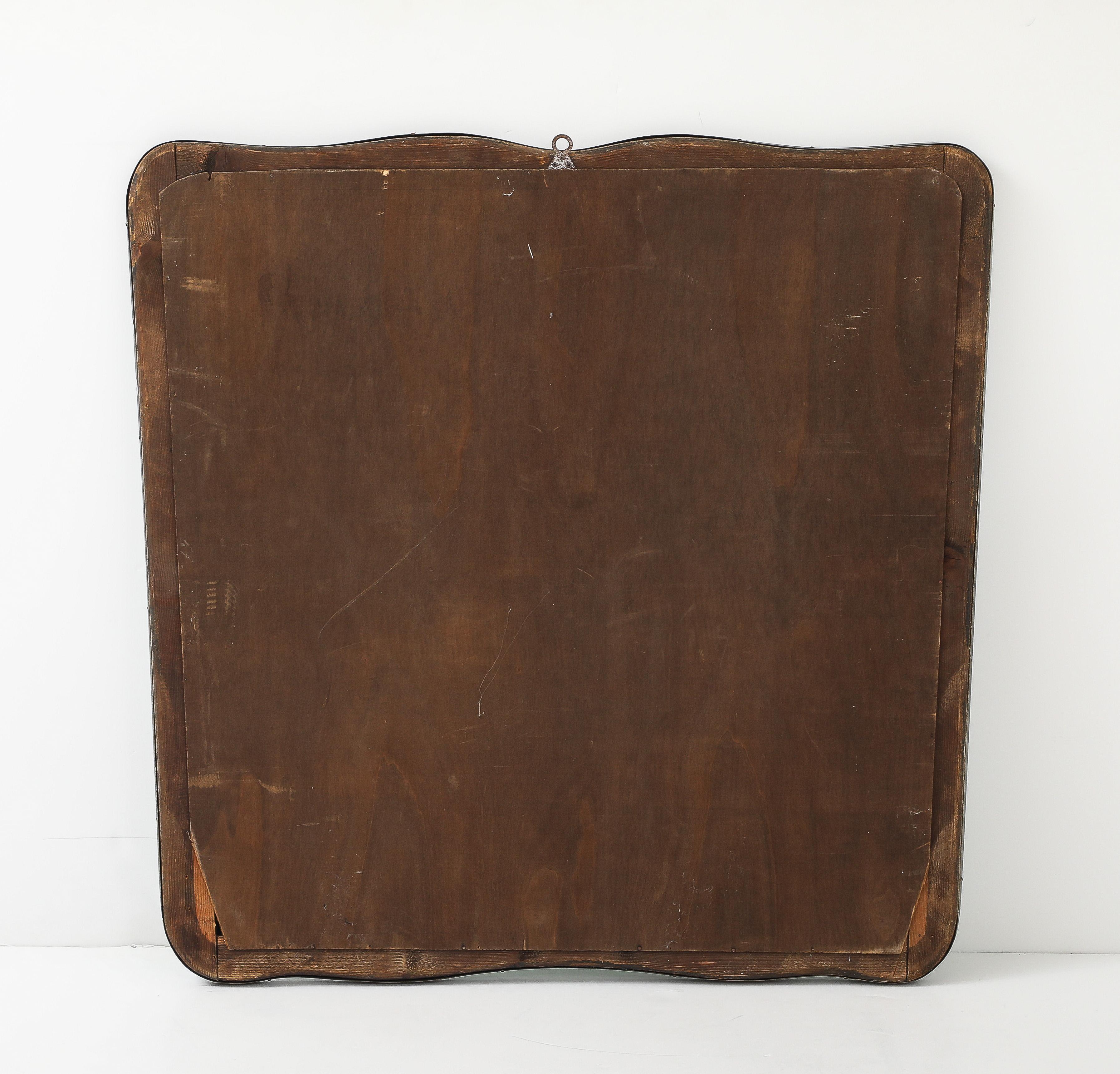 Miroir biseauté moderniste incurvé en laiton, Italie, années 1950 en vente 7