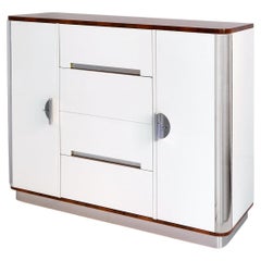 Modernist Custom Made Sideboard with Doors and Drawers High-Gloss Lacquered Wood