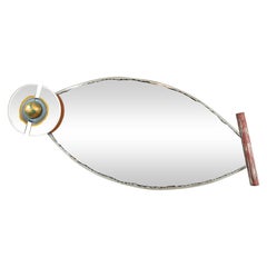 Modernist Custom Memphis Sculptural Hand Painted Mirror by Carmen Spera