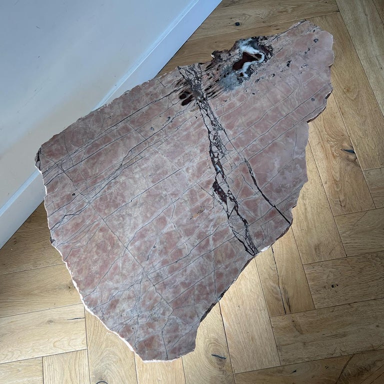 Modernist Custom Pink Marble Cocktail Table at 1stDibs