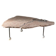 Modernist Custom Pink Marble Cocktail Table