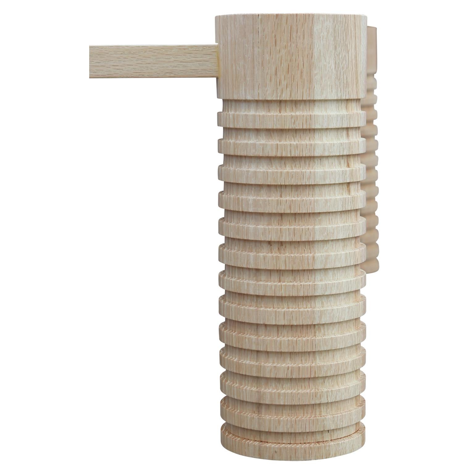 Custom Modernist Square Coffee Table with Oak Turned Leg In Excellent Condition In Houston, TX