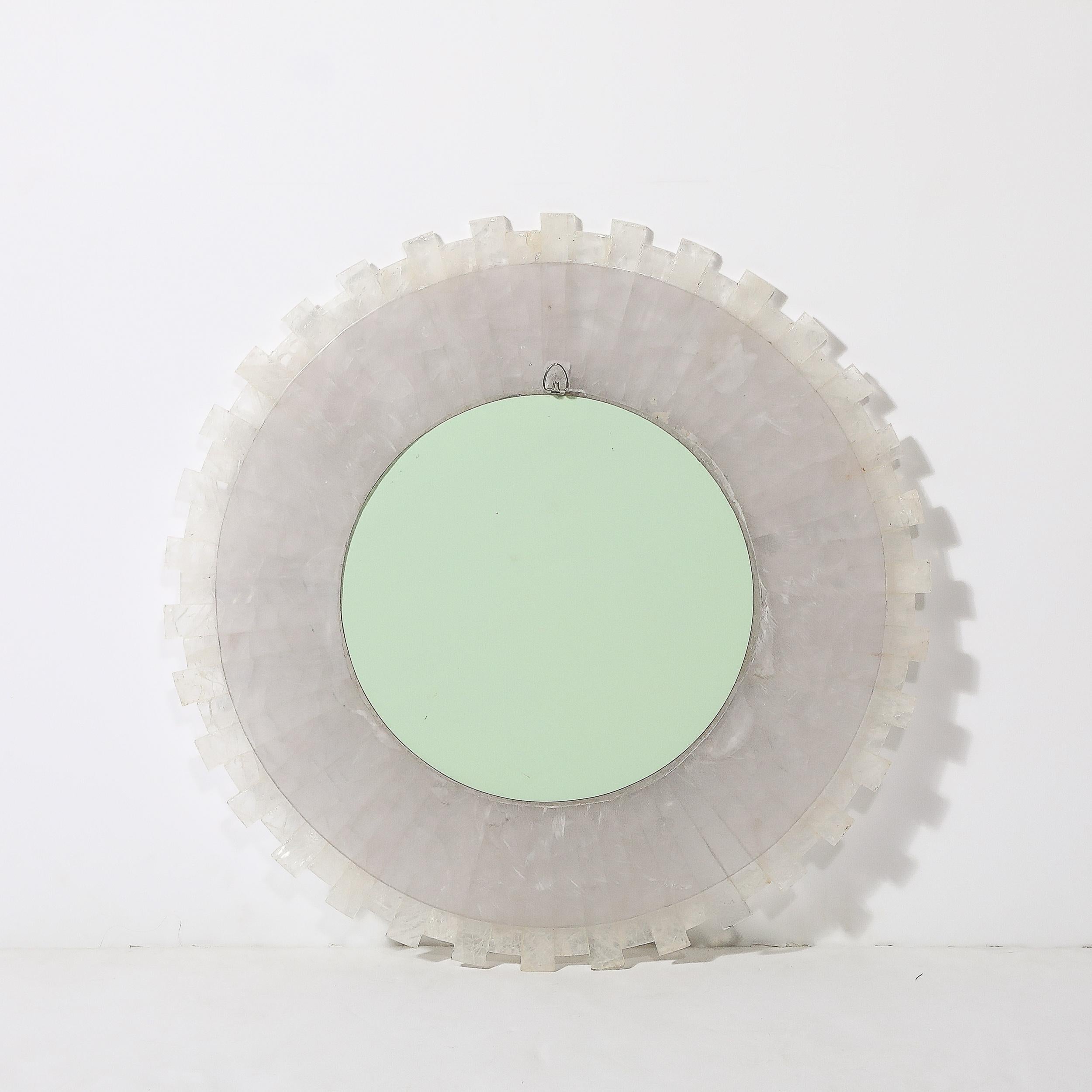 Modernist Custom Tessellated Starburst Rock Crystal Mirror by High Style Deco For Sale 5