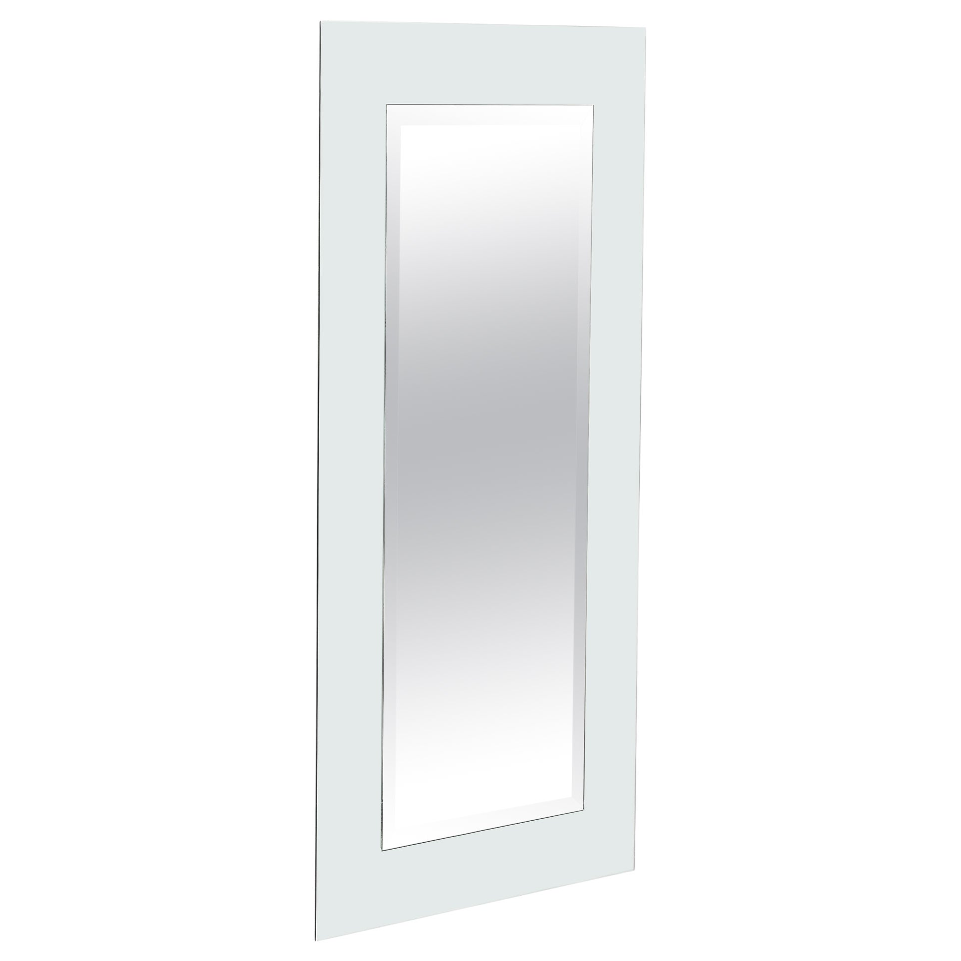 Miroir rectangulaire moderniste à deux niveaux avec détails biseautés