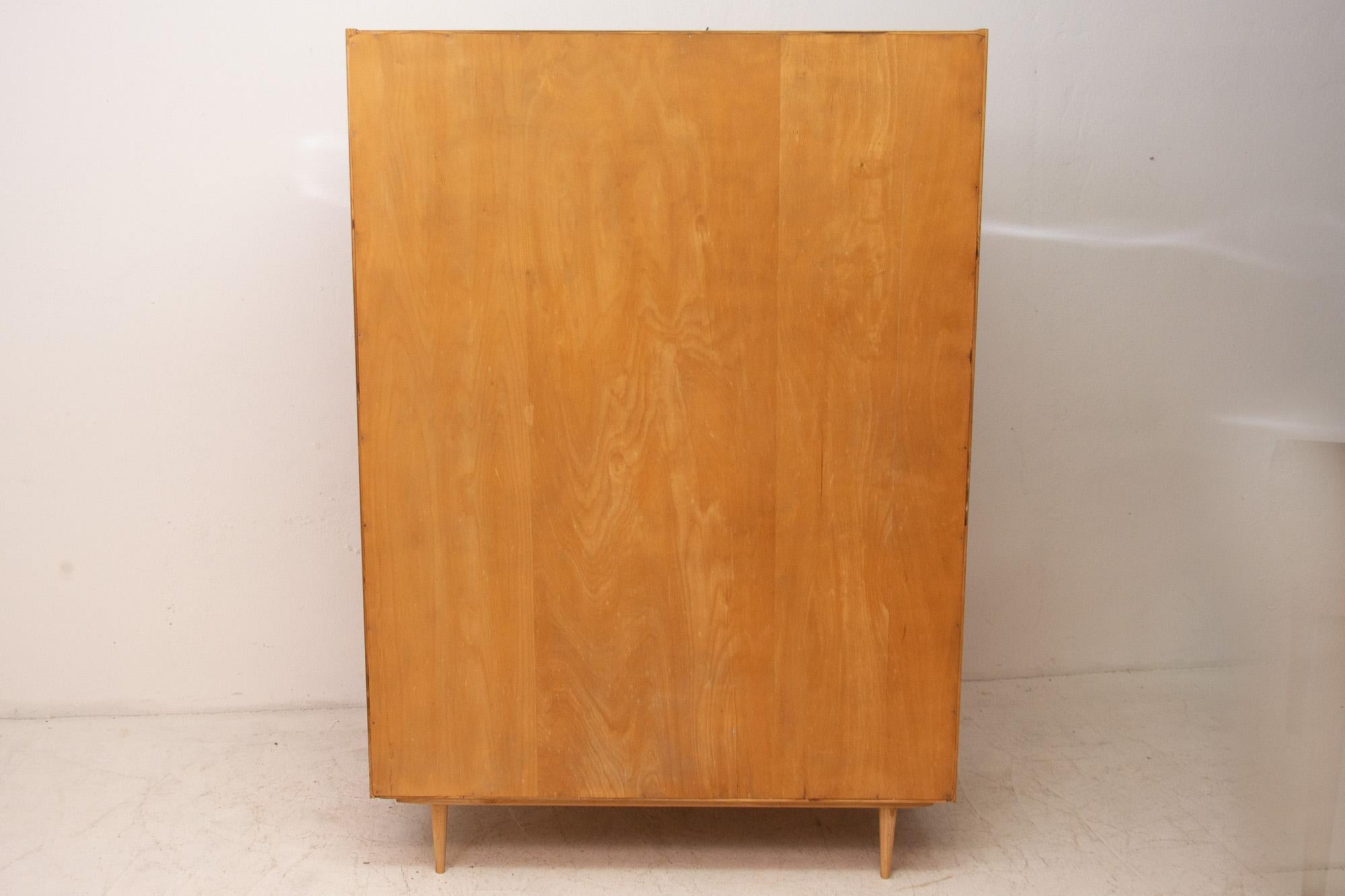 Modernist Czech Beech Wardrobe by František Jirák for Tatra, 1970s 5