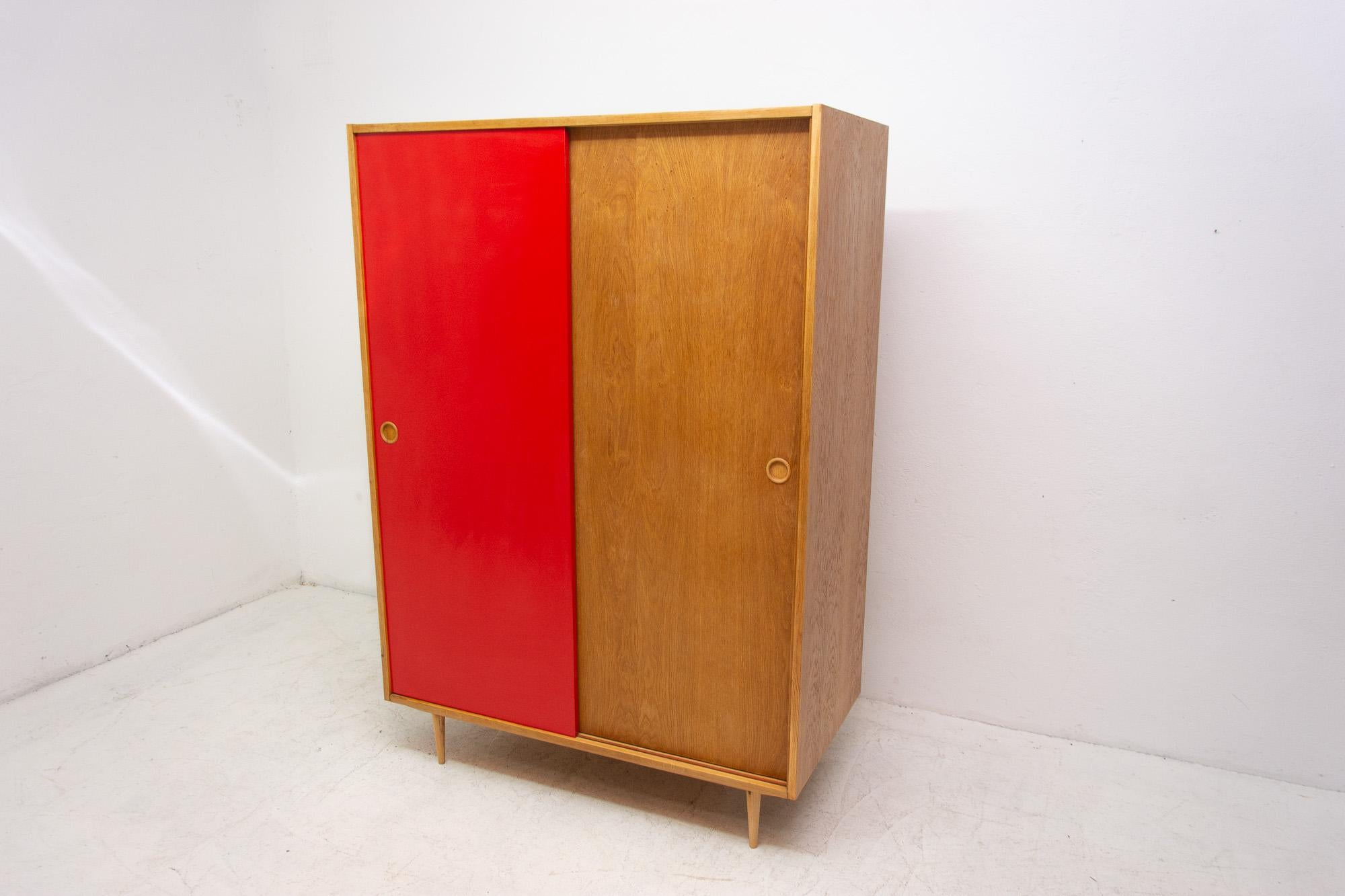 Scandinavian Modern Modernist Czech Beech Wardrobe by František Jirák for Tatra, 1970s