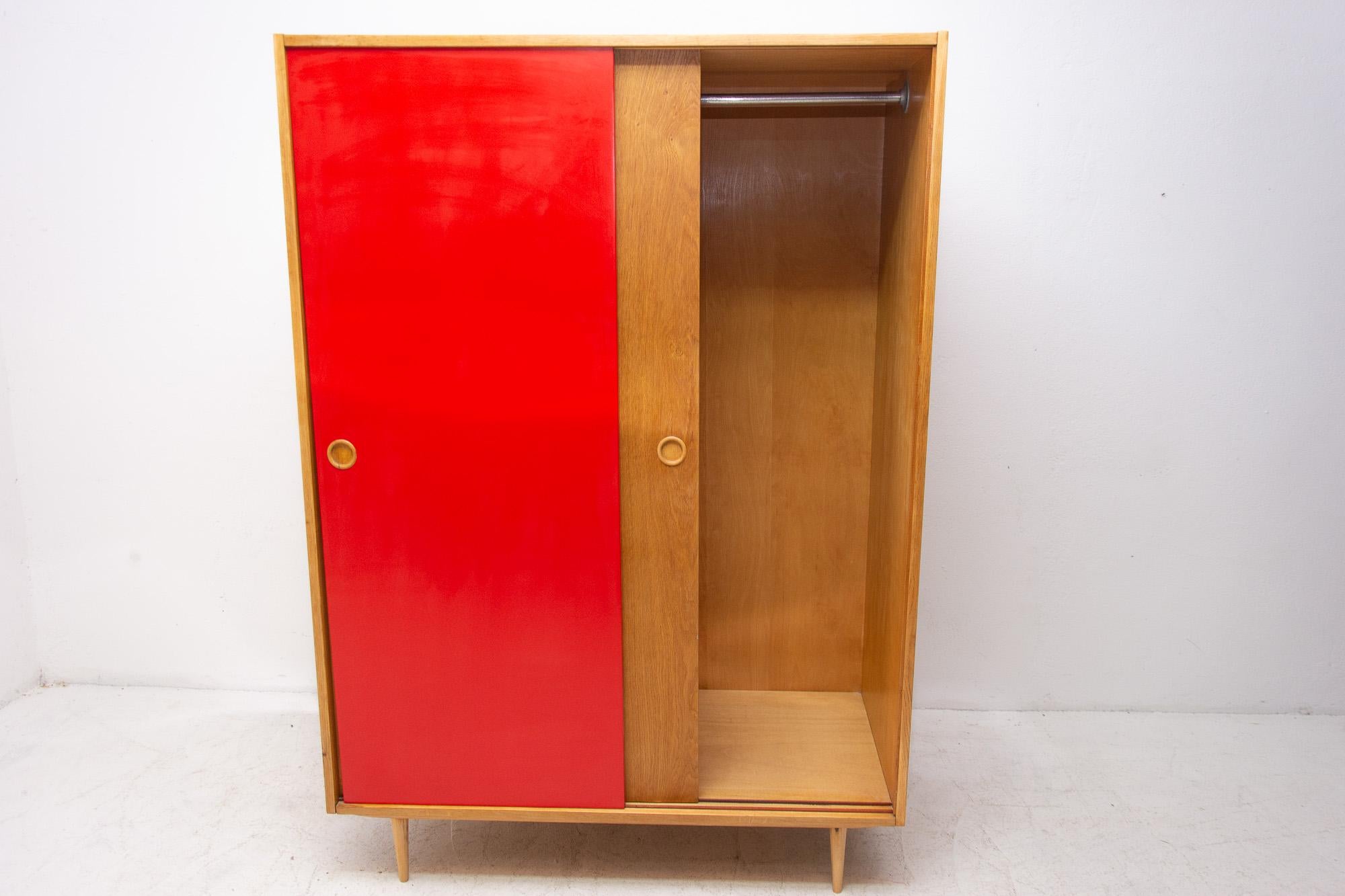 Wood Modernist Czech Beech Wardrobe by František Jirák for Tatra, 1970s