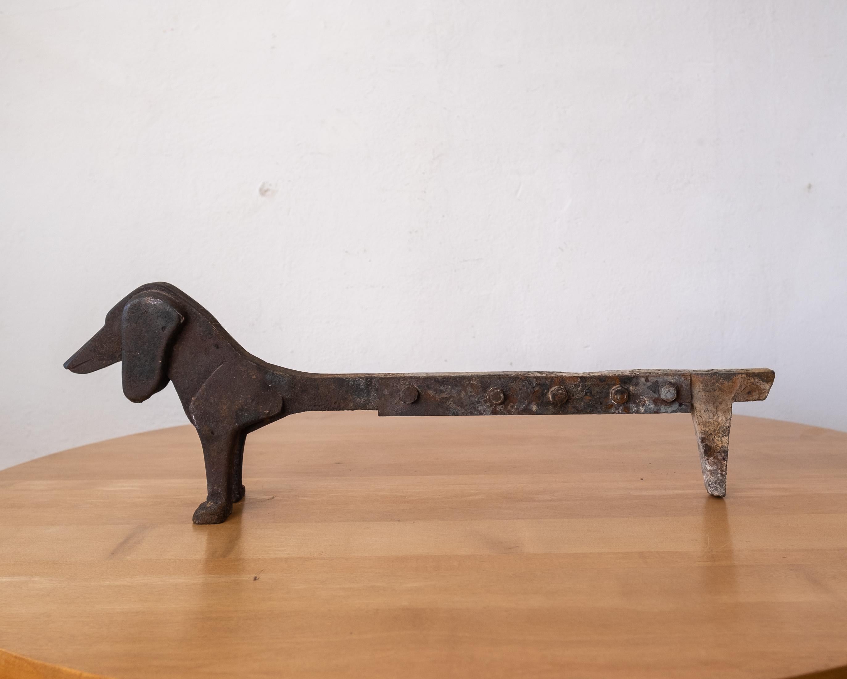 Modernist Dachshund Andirons Fire Dogs, 1940s 2