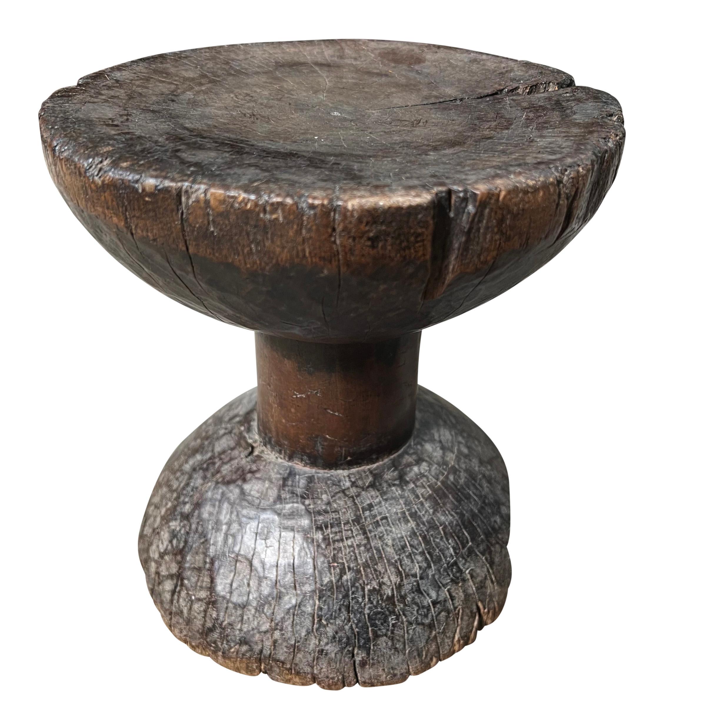 Hand-Carved Modernist Dan Peoples Stool For Sale