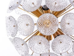 Modernist Dandelion 10-light Sputnik Chandelier Glass & Brass, 1960s