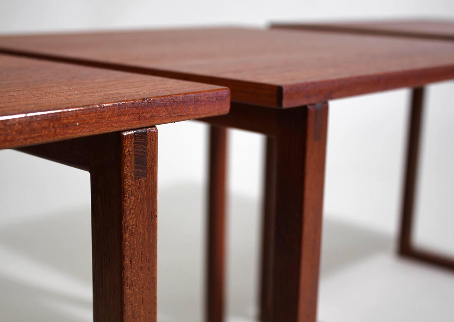 Modernist Danish Kai Kristiansen Teak Wood Modular Nesting Tables 3