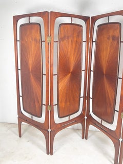 Modernist Danish Teak Four Panel Room Divider / Folding Screen, Circa 1960s