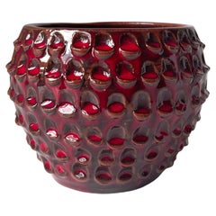 Modernist Dark Red Wave Decor Bowl, 1960s