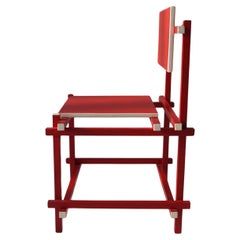 Modernist ''De Stijl''  hand-crafted chair in style of Gerrit Rietveld, 1980s