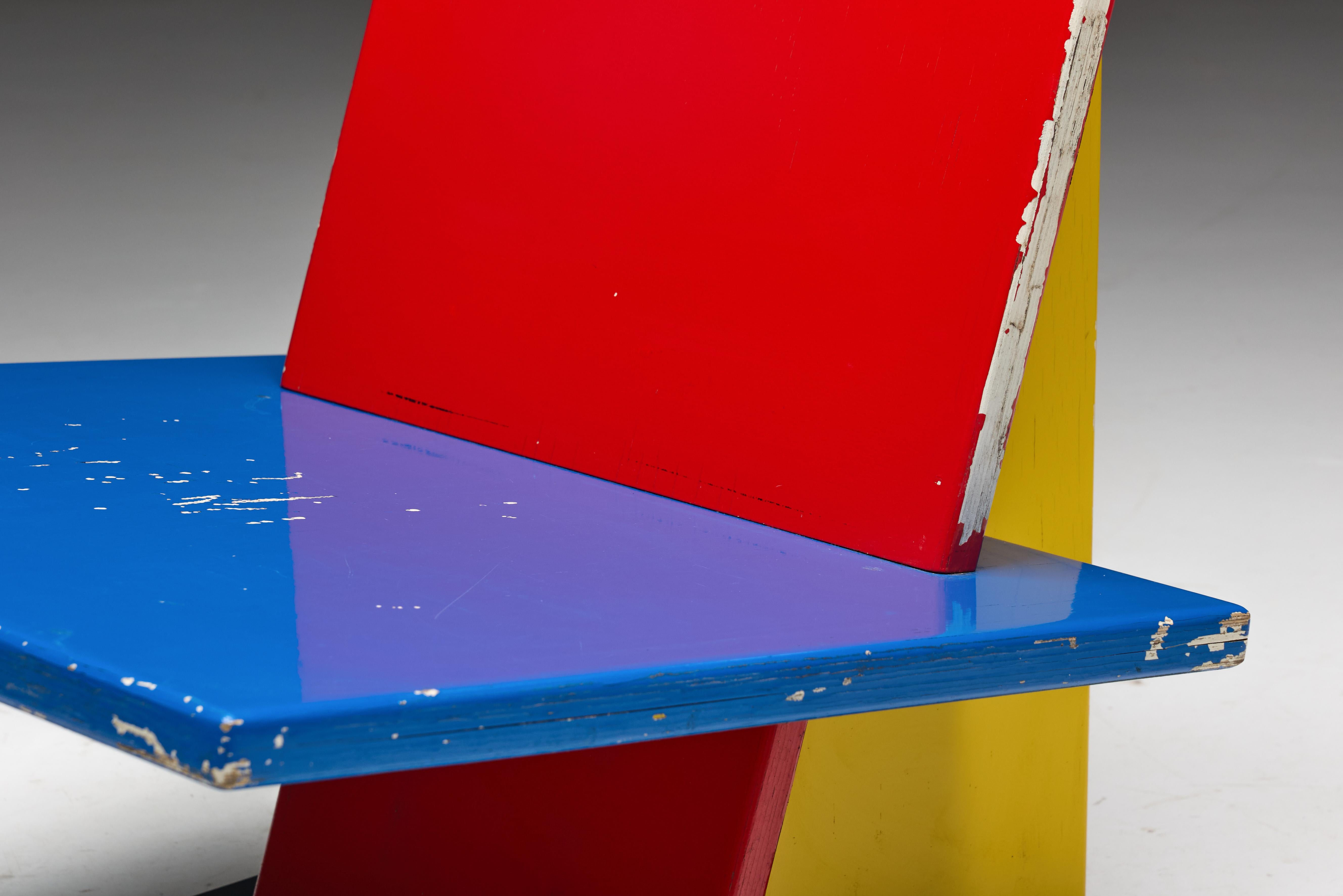Sedia da salotto modernista ispirata a De Stijl, Paesi Bassi, anni '60 6