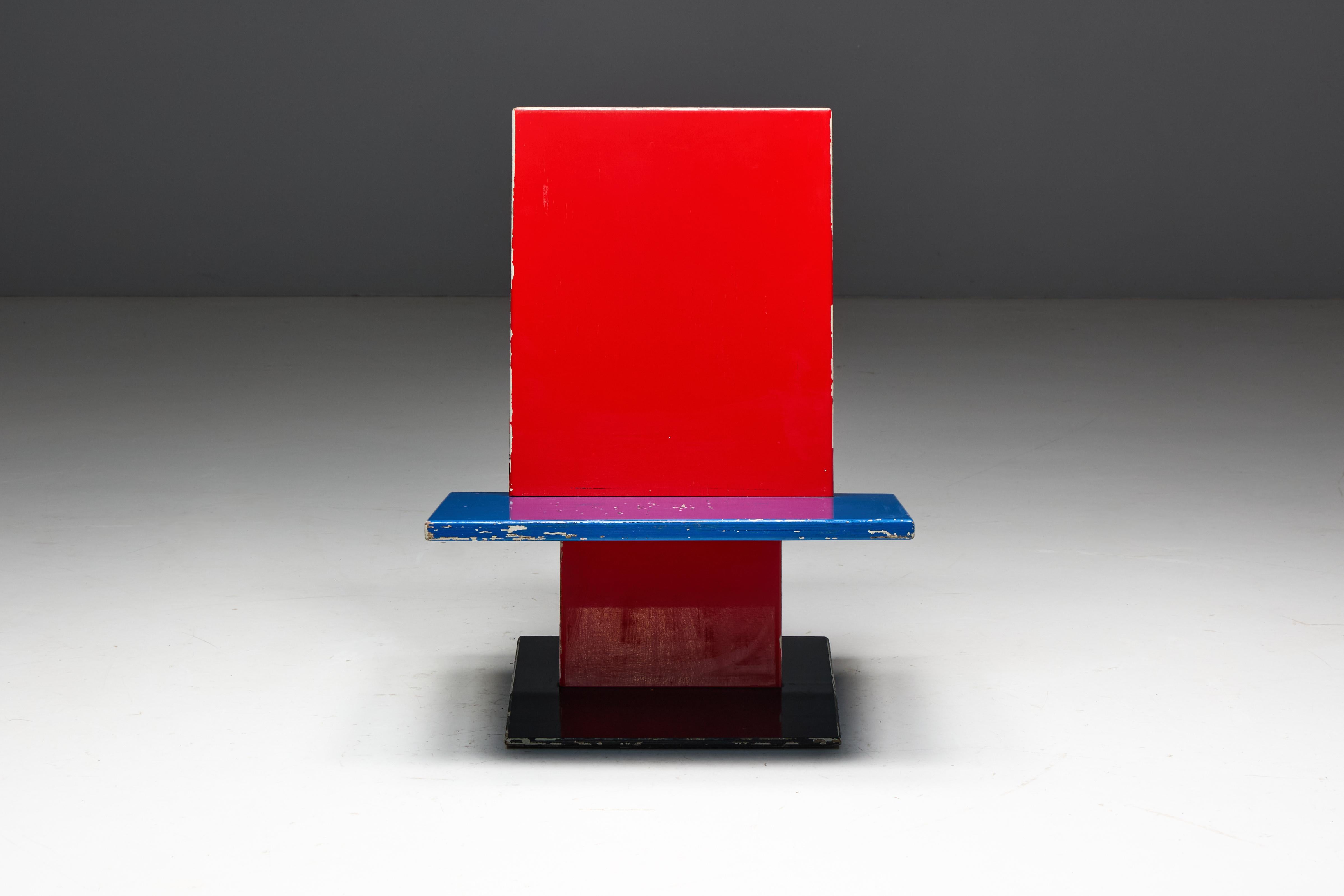 Sedia da salotto modernista ispirata a De Stijl, Paesi Bassi, anni '60 7