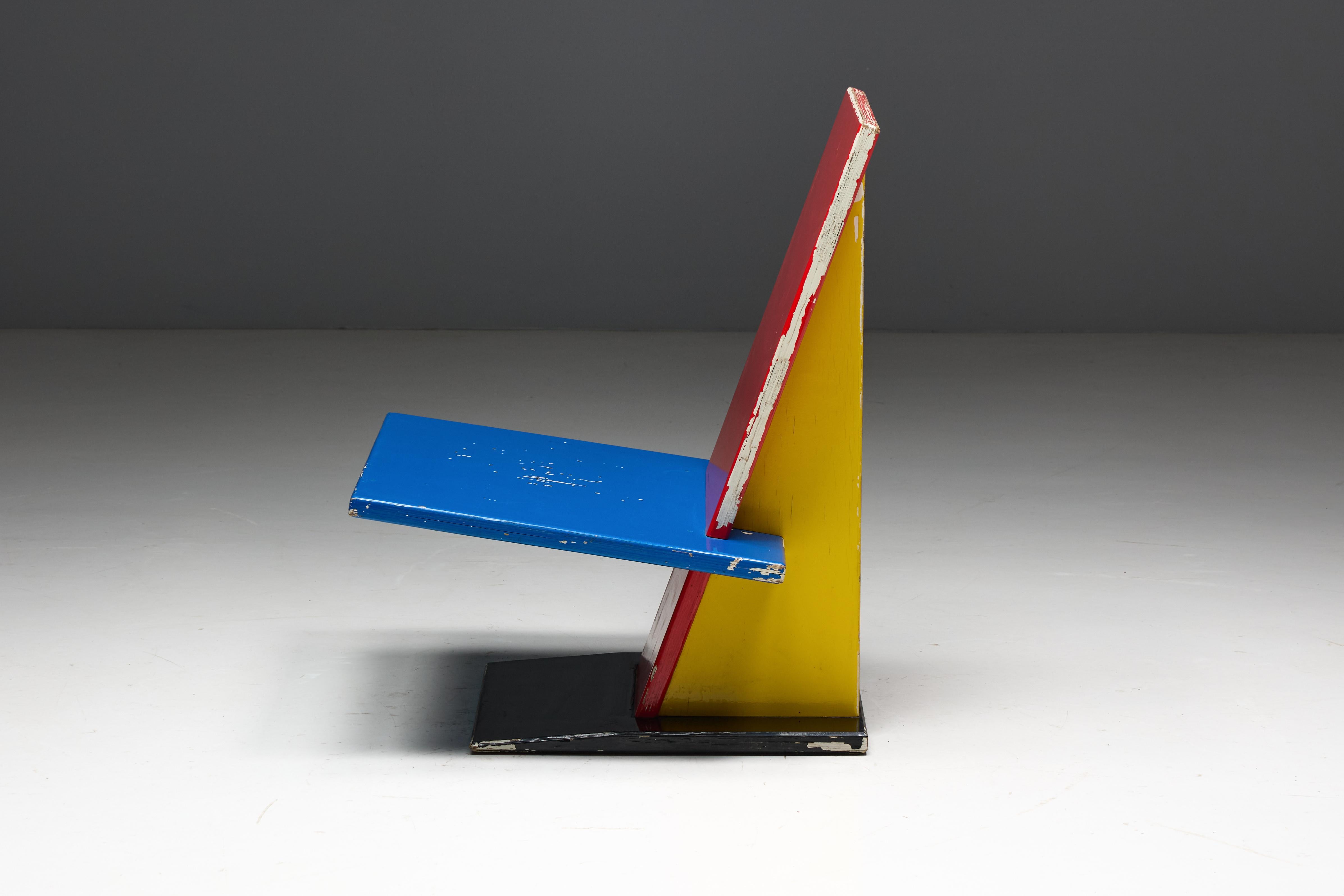 Sedia da salotto modernista ispirata a De Stijl, Paesi Bassi, anni '60 10