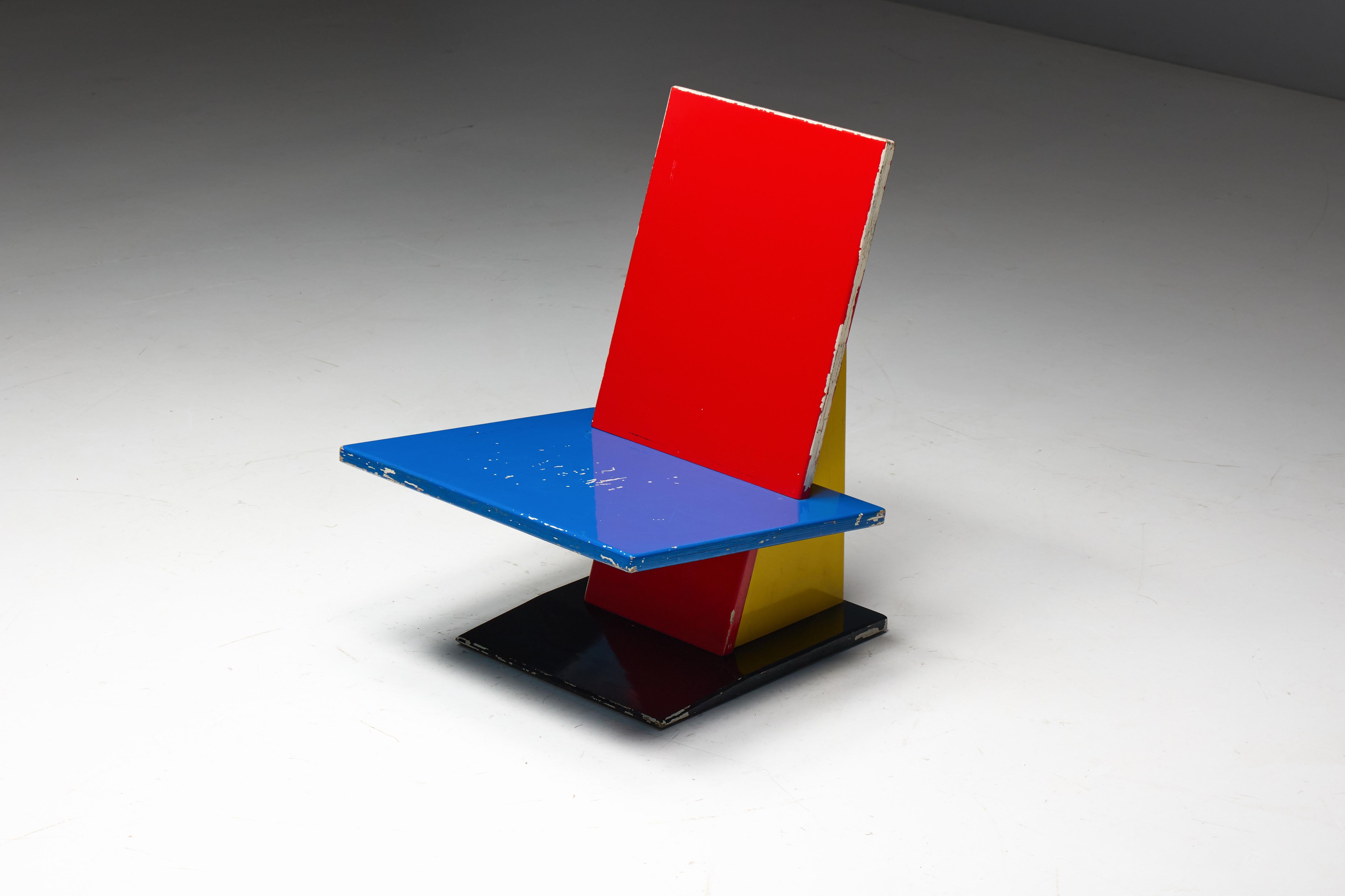 Sedia da salotto modernista ispirata a De Stijl, Paesi Bassi, anni '60 11