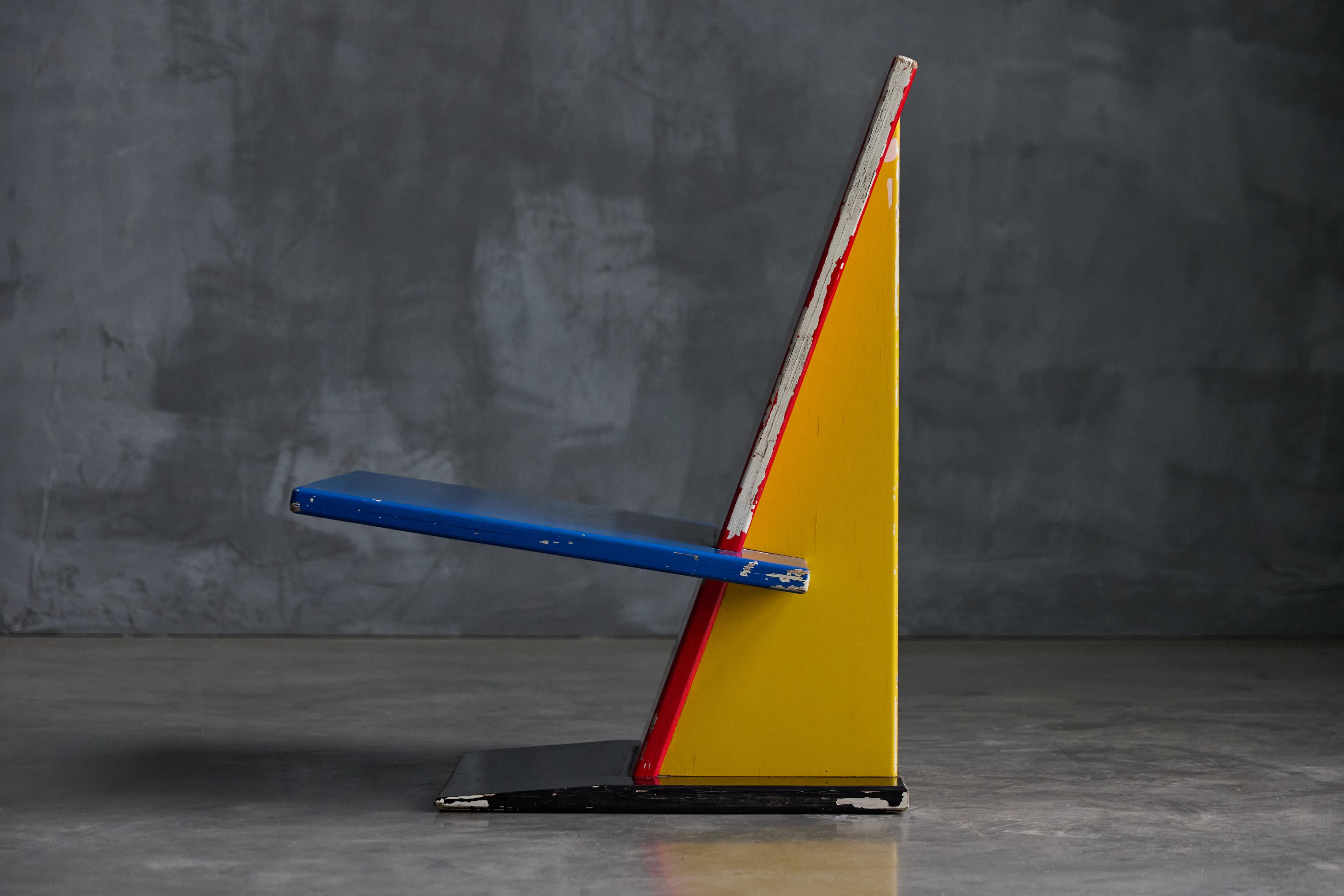 Sedia da salotto modernista ispirata a De Stijl, Paesi Bassi, anni '60 3