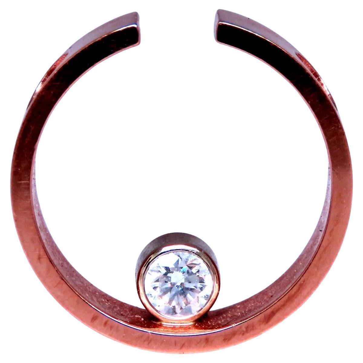 Modernist Deco .30ct Natural Diamond Pendant Floating 14kt For Sale