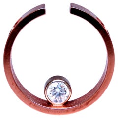 Colgante Deco Modernista .30ct Diamante Natural Flotante 14kt