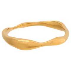 Modernist Delicate Wave Ring, 18 Carat Gold Plated Recycled Silver (Medium)