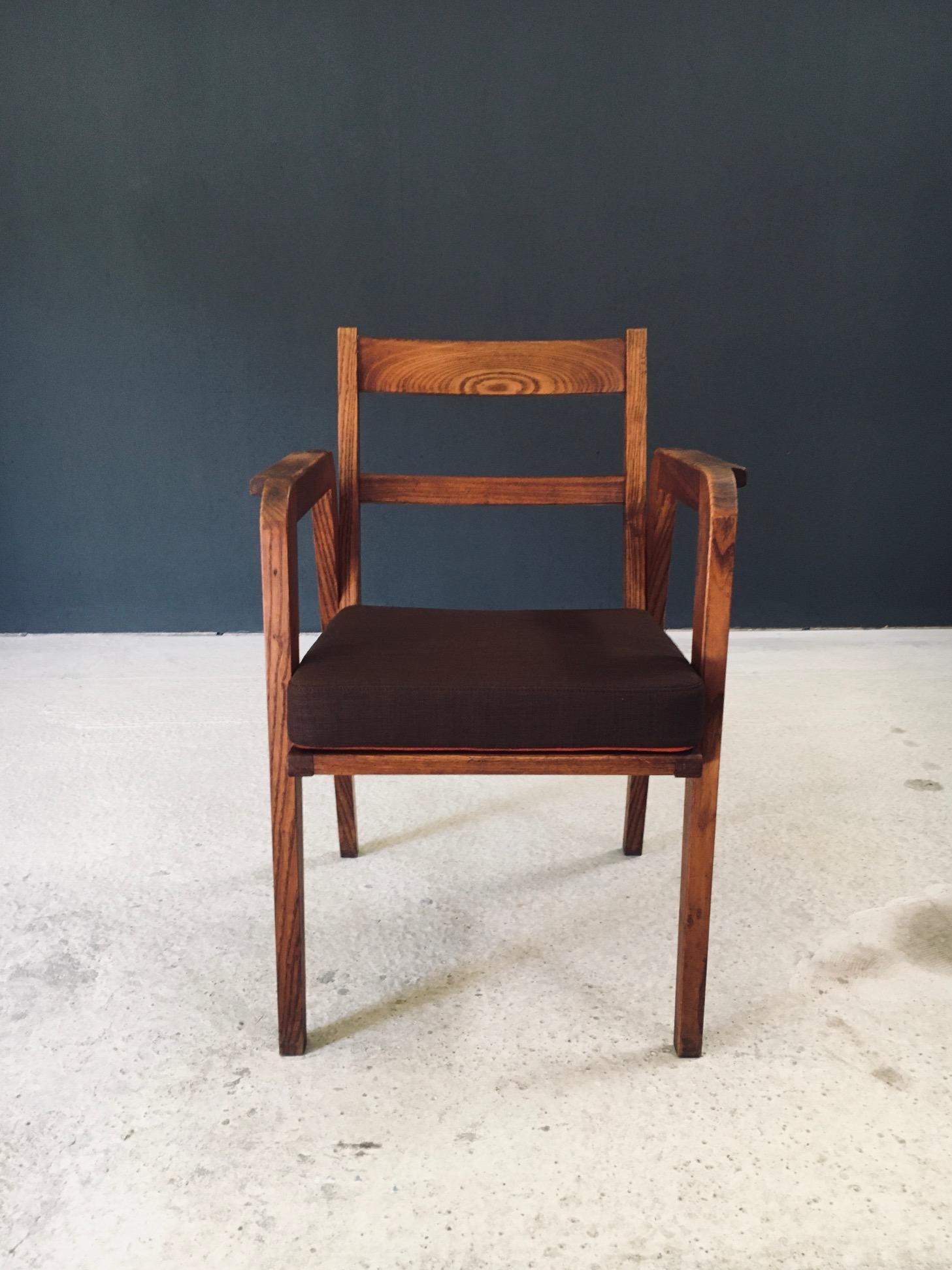 Mid-Century Modern Modernist Design Armchair, France 1940's en vente