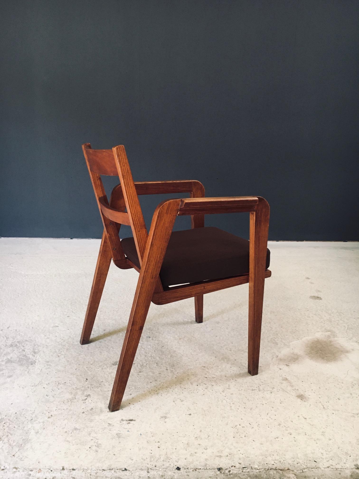 Laine Modernist Design Armchair, France 1940's en vente