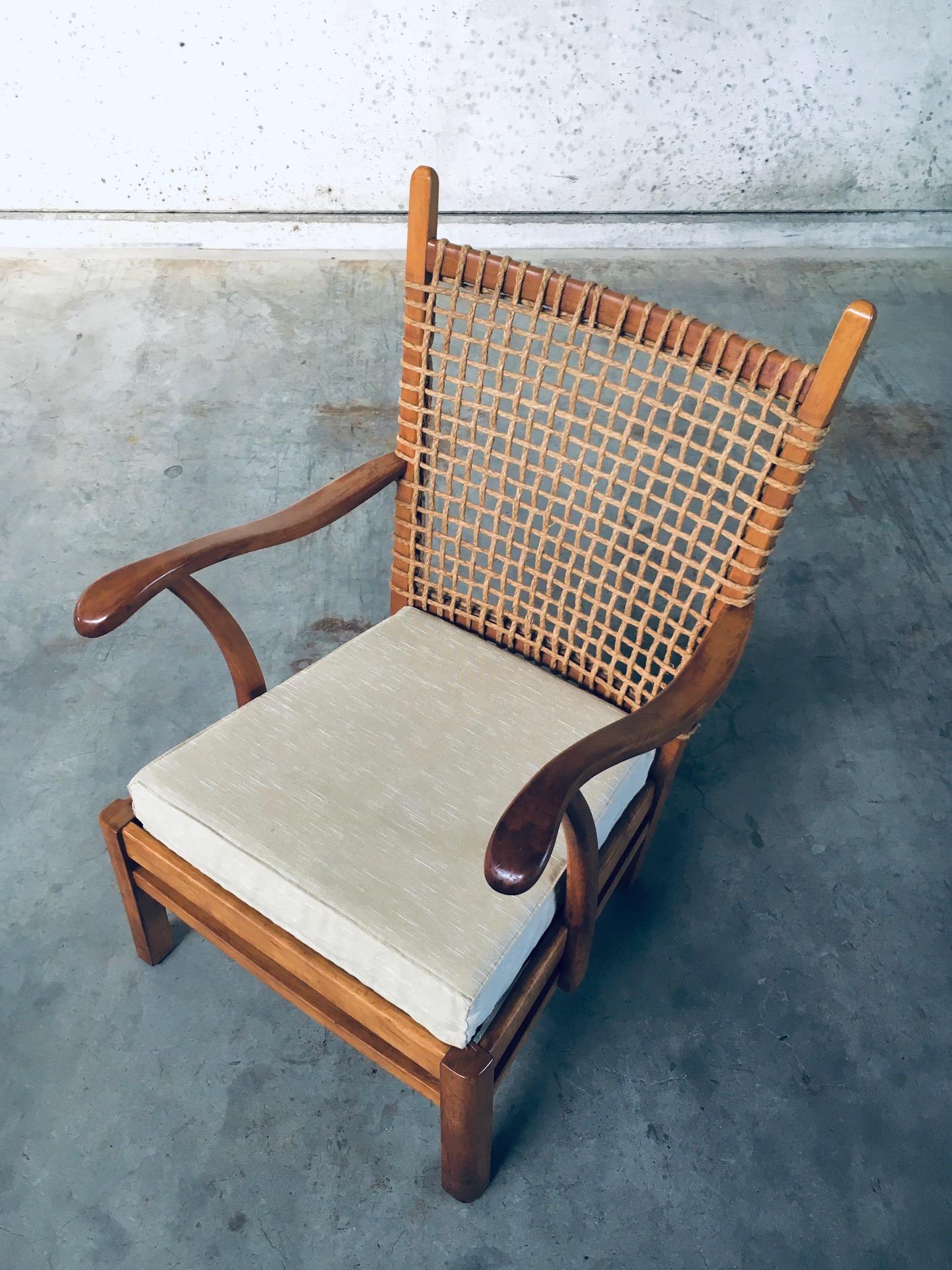Tissu Chaise facile au design moderniste par Bas Van Pelt, Pays-Bas, années 1930 en vente