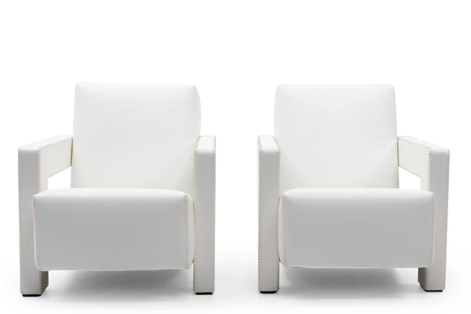 Mid-Century moderno Poltrone Gerrit Rietveld Utrecht di Cassina, set in pelle, design modernista in vendita