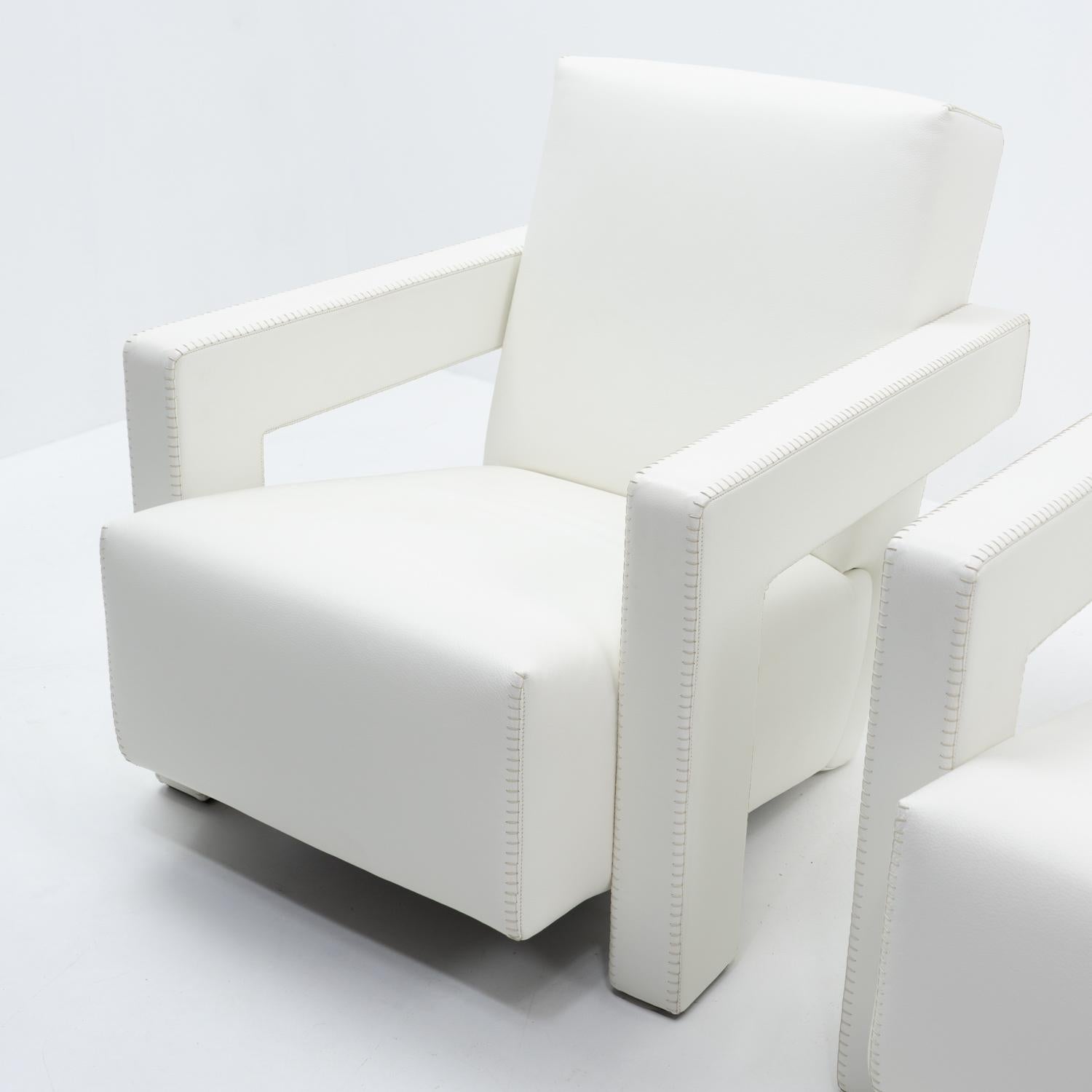 Pelle Poltrone Gerrit Rietveld Utrecht di Cassina, set in pelle, design modernista in vendita