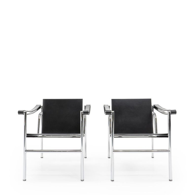 Italian Modernist Design LC1 Chairs by Le Corbusier, Jeanneret, Perriand for Cassina For Sale