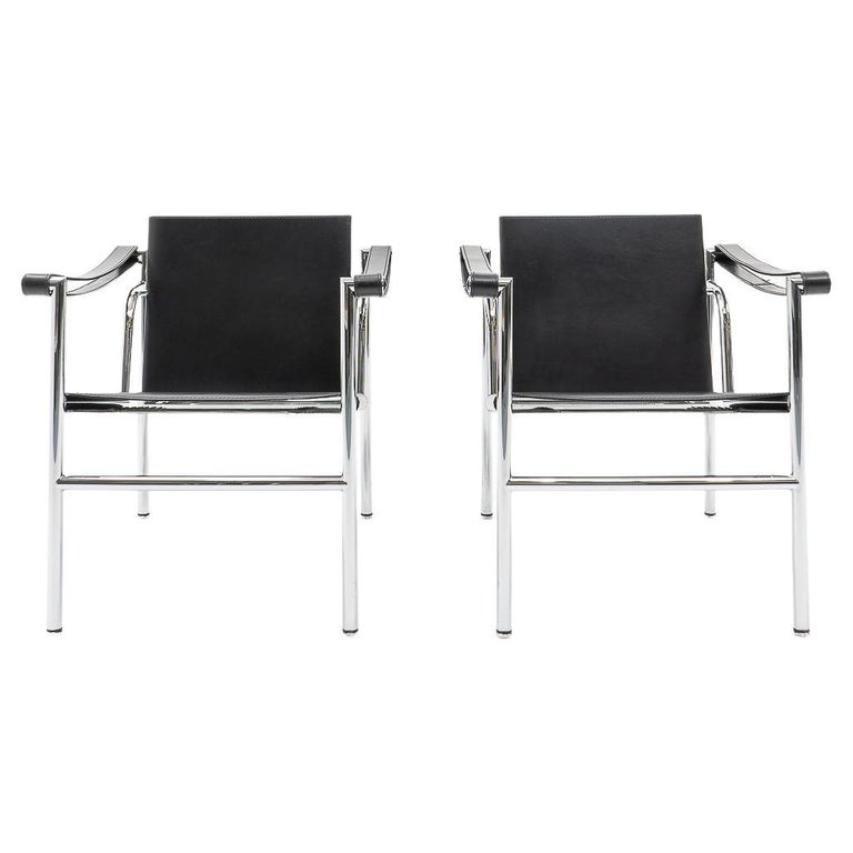 Modernist Design LC1 Chairs by Le Corbusier, Jeanneret, Perriand for Cassina For Sale
