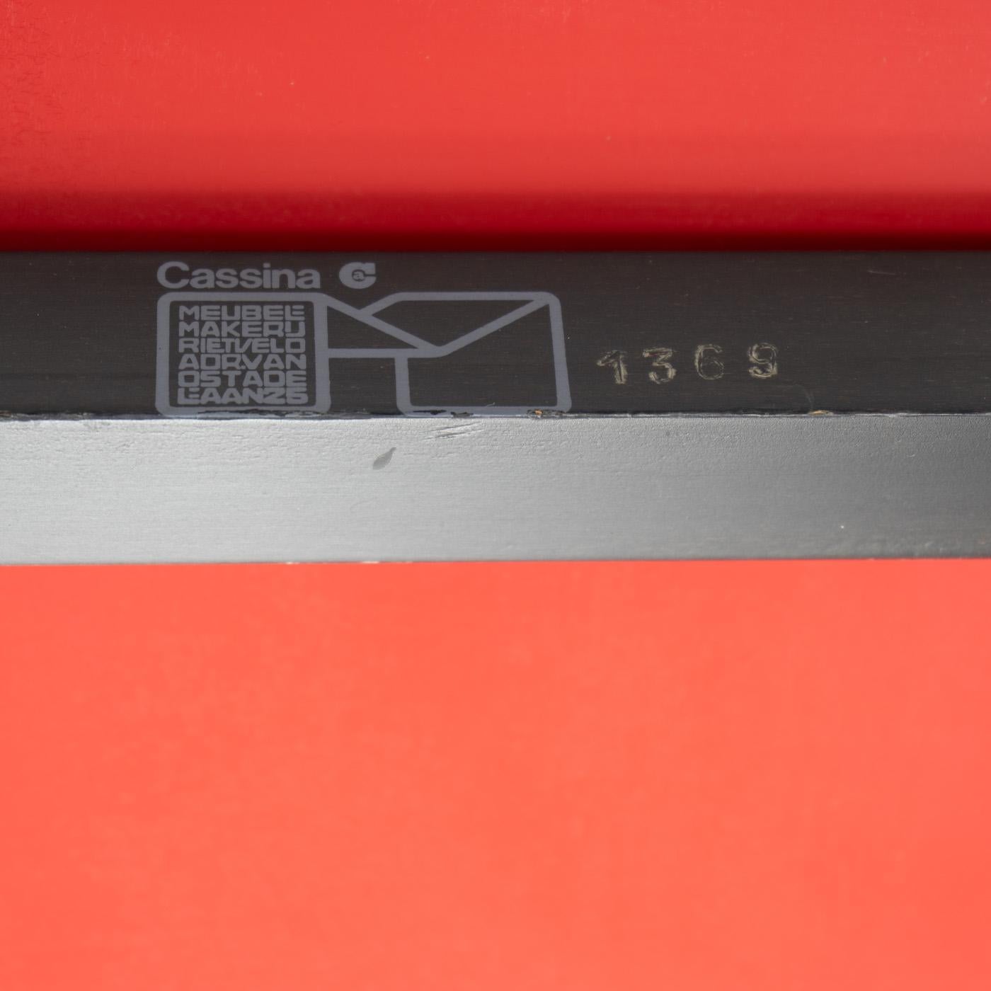 Rietveld-Stuhl in Rot und Blau im modernistischen Design von Cassina, 1970er Jahre im Angebot 6