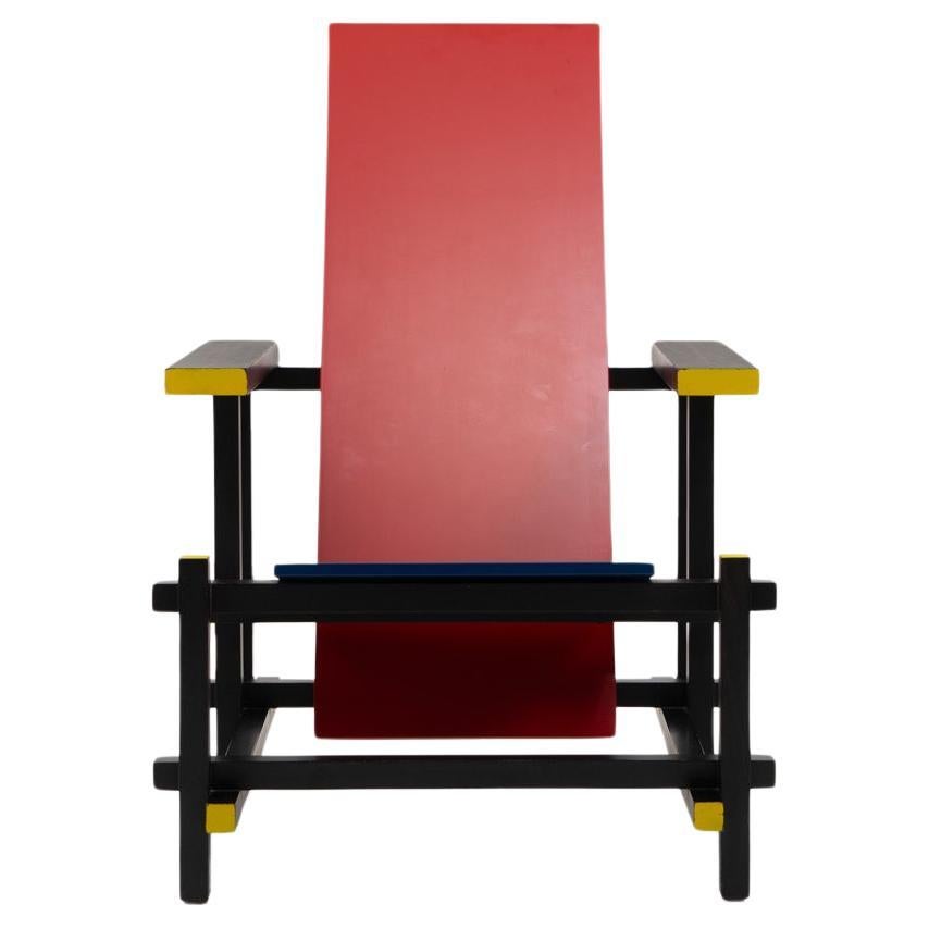 Modernist Design Rietveld Red & Blue Chair by Cassina, 1970s