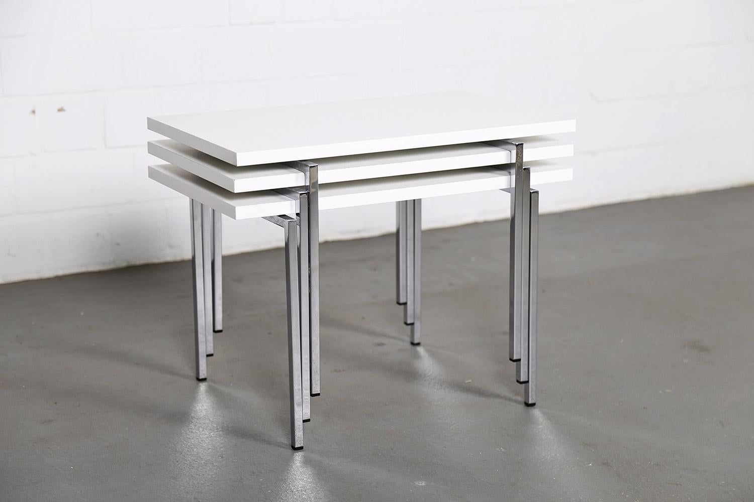 Modernist Design Stacking Tables by Trix & Robert Haussmann for Swiss Form For Sale 11