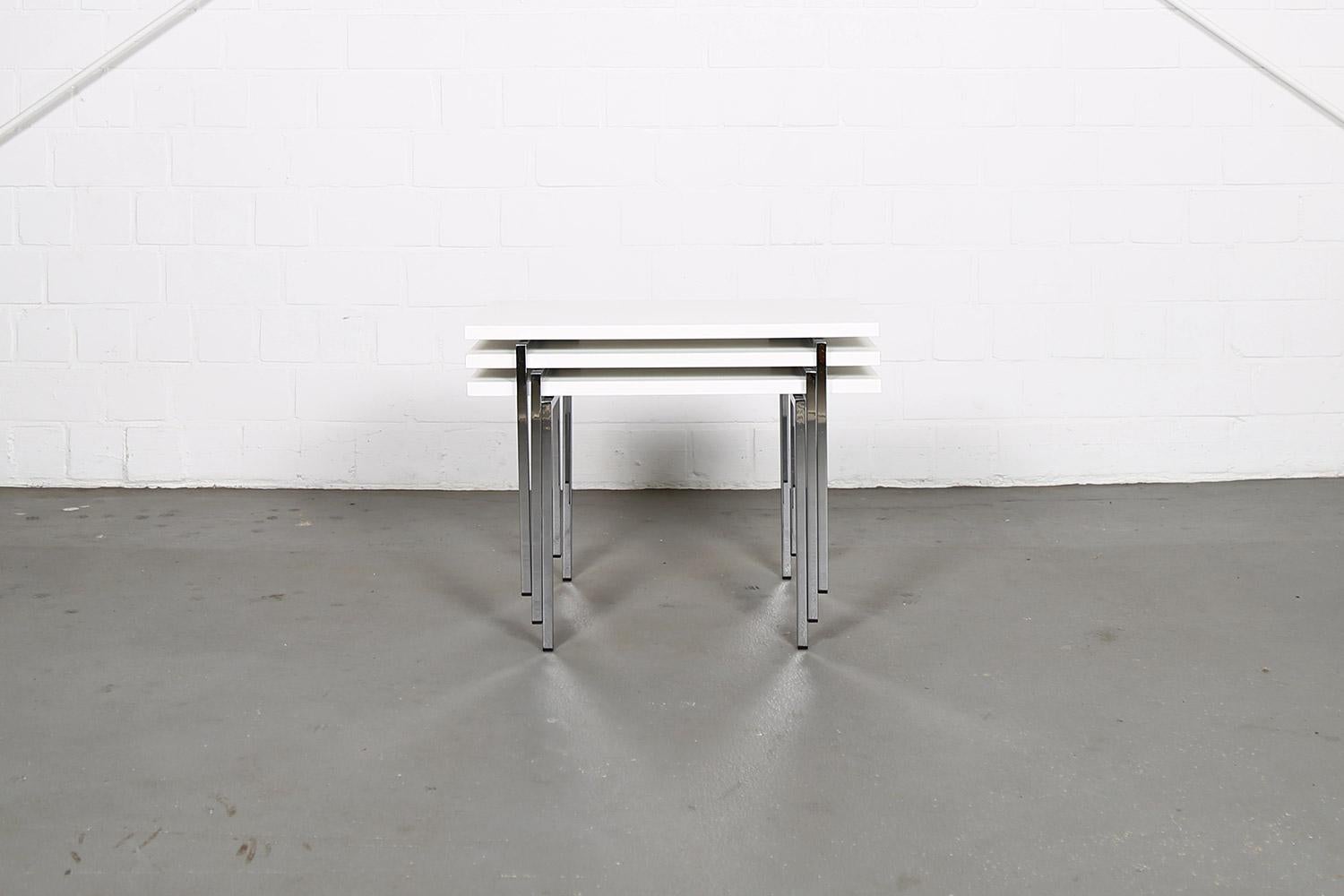 Mid-Century Modern Modernist Design Stacking Tables by Trix & Robert Haussmann for Swiss Form For Sale