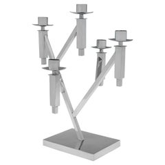 Modernistischer Kandelaber aus Sterlingsilber im modernistischen Design – Millennium Mark 2000