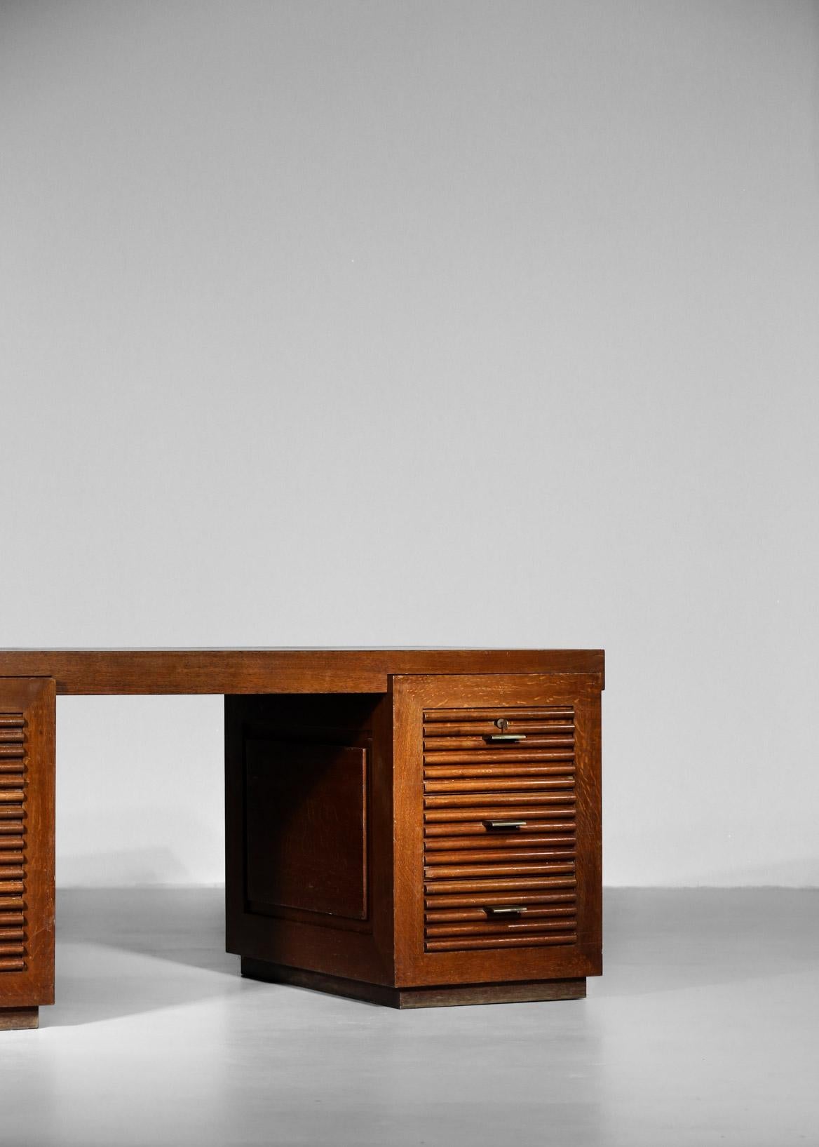 Mid-20th Century Modernist Desk by Charles Dudouyt in Oak, Art Deco