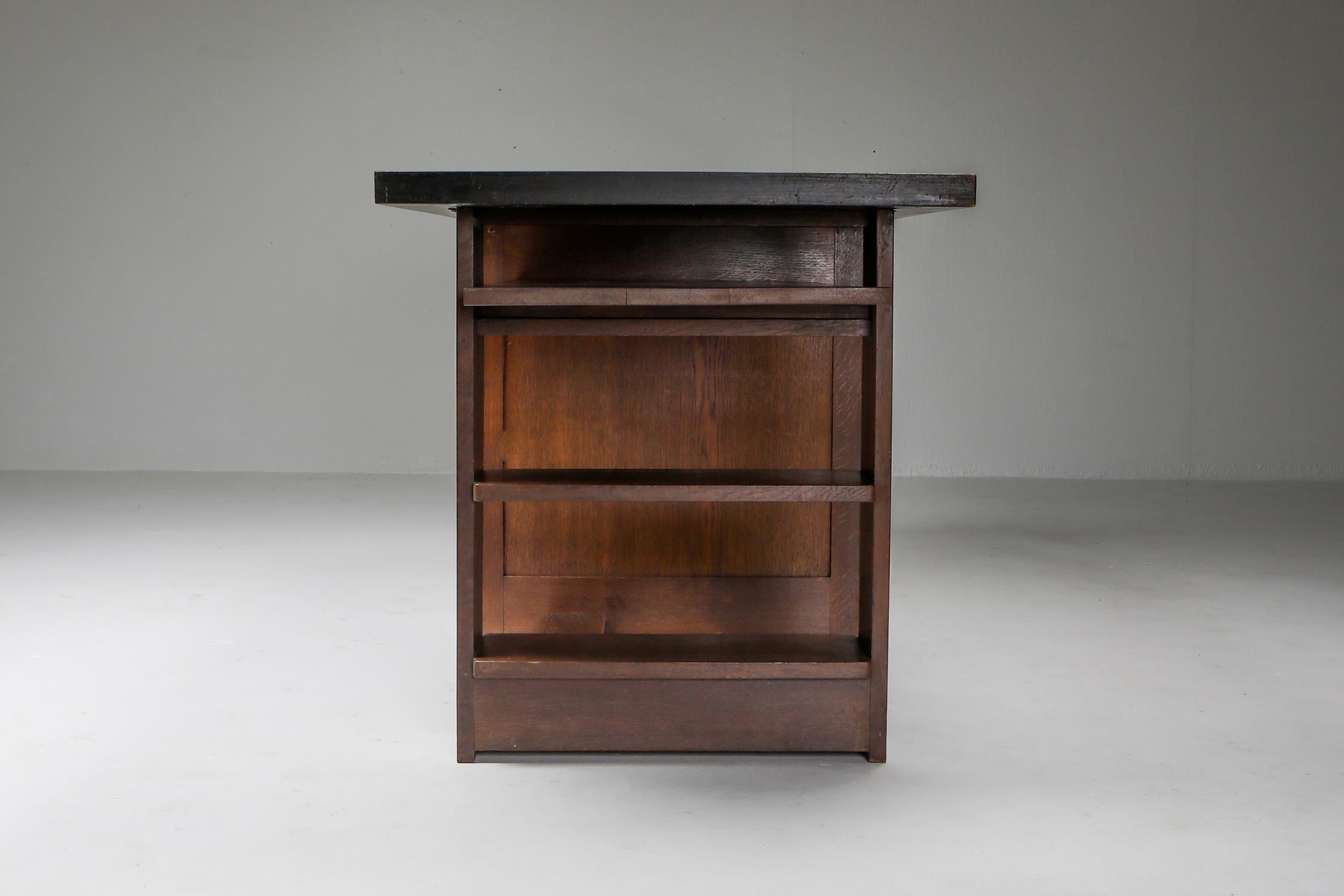 Schreibtisch der Moderne von Frits Spanjaard, von Wouda inspiriert, Niederlande, 1930er Jahre im Angebot 4