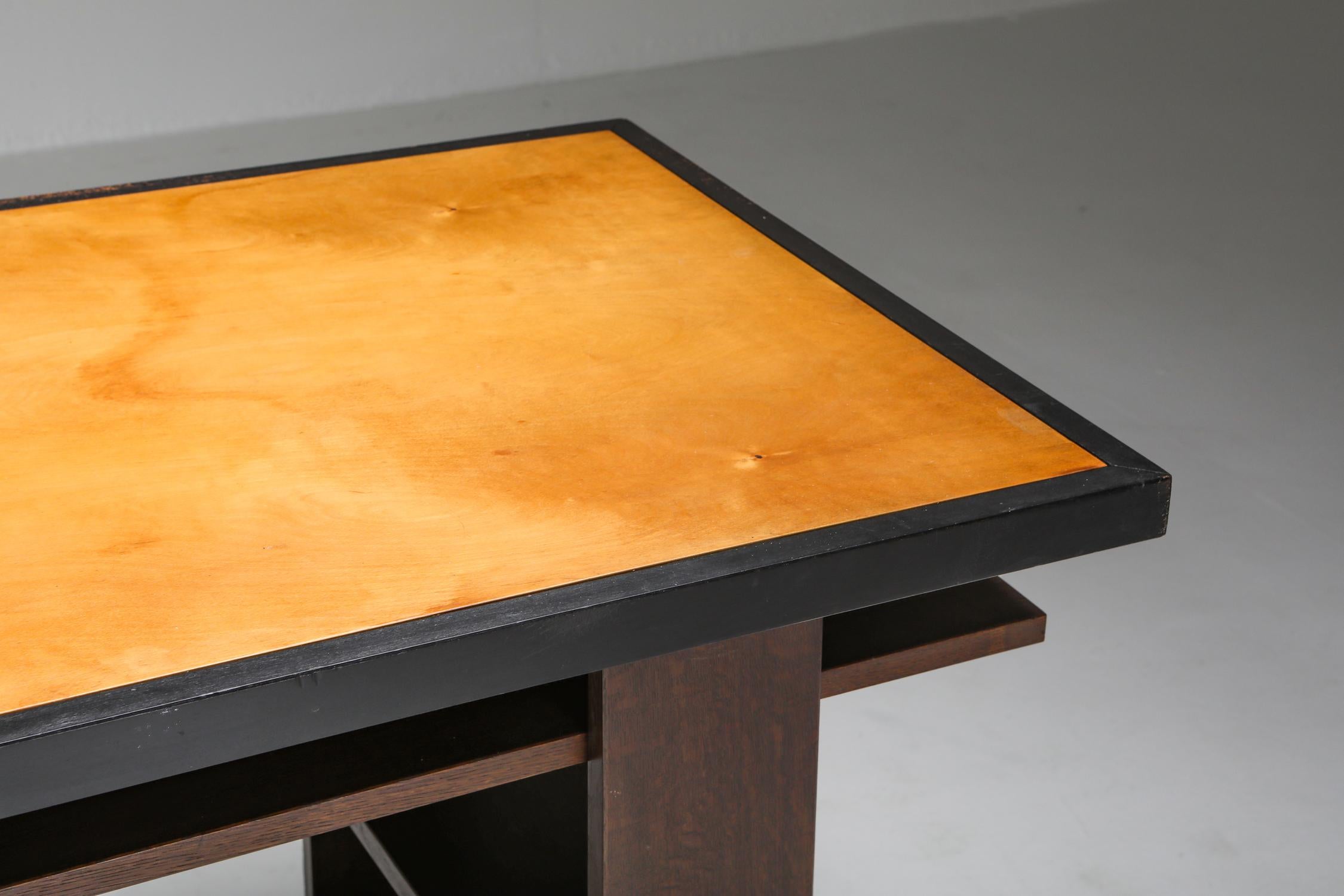 Schreibtisch der Moderne von Frits Spanjaard, von Wouda inspiriert, Niederlande, 1930er Jahre im Angebot 7