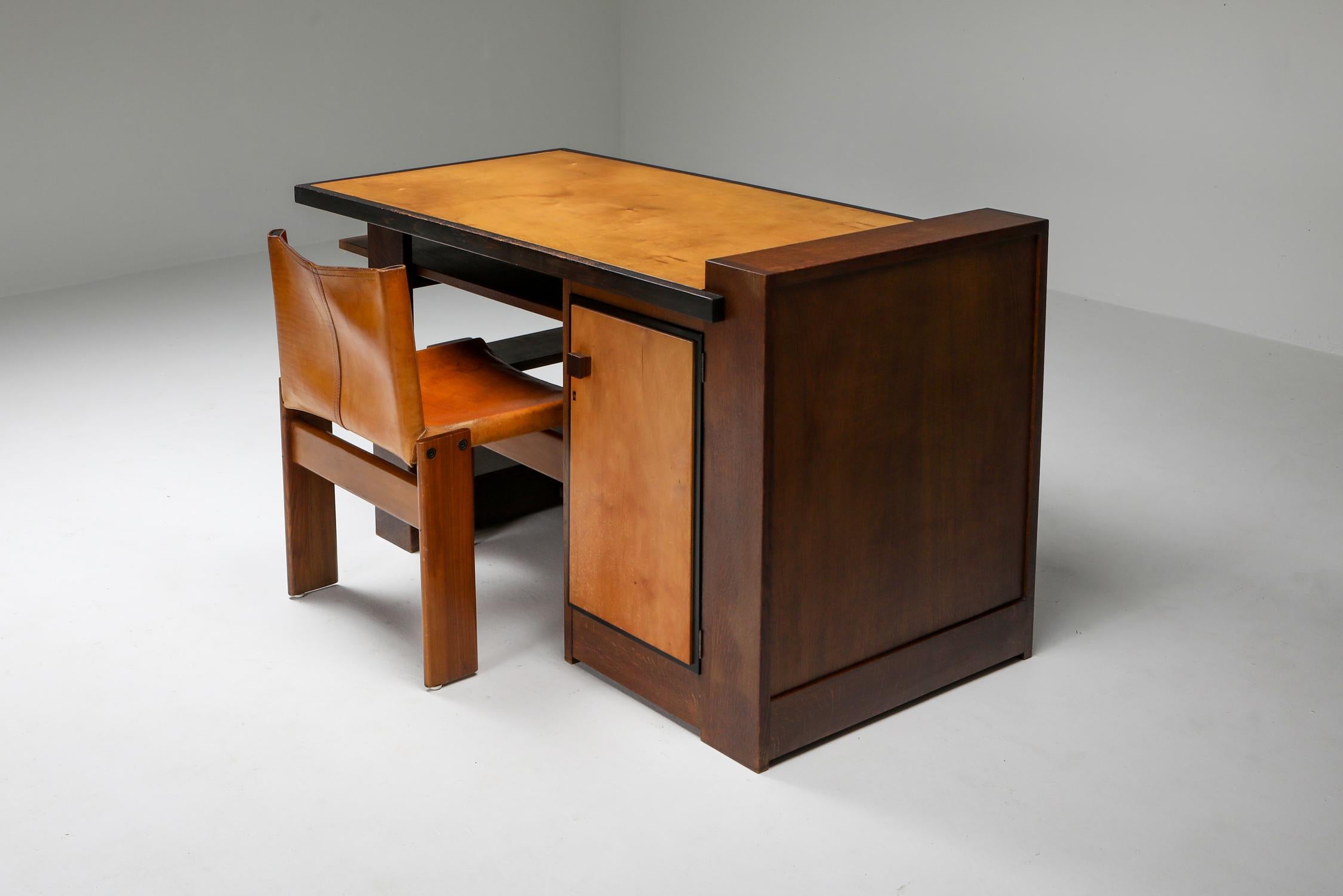 Schreibtisch der Moderne von Frits Spanjaard, von Wouda inspiriert, Niederlande, 1930er Jahre im Angebot 2